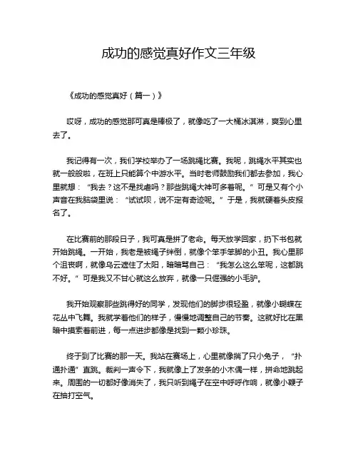 成功的感觉真好作文三年级