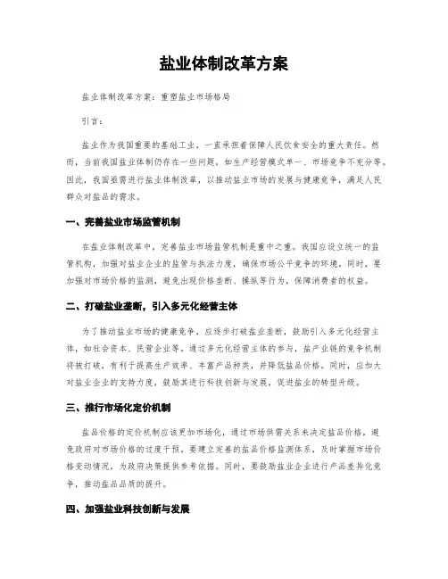 盐业体制改革方案