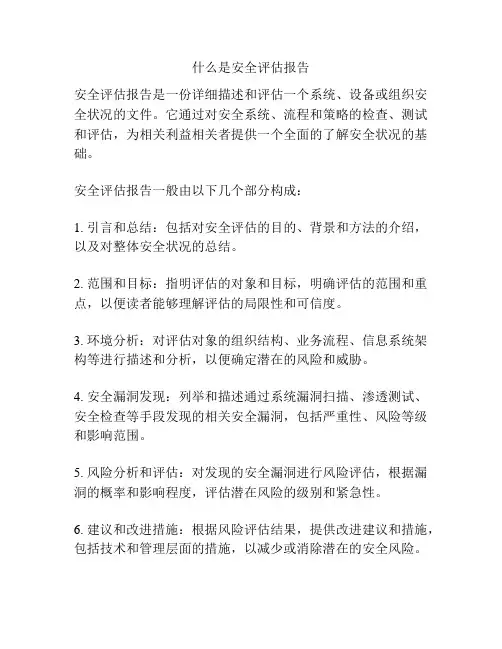 什么是安全评估报告