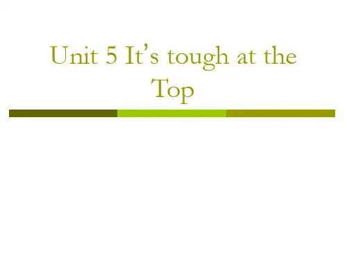 英语泛读教程3：Unit 5 It’s tough at the Top