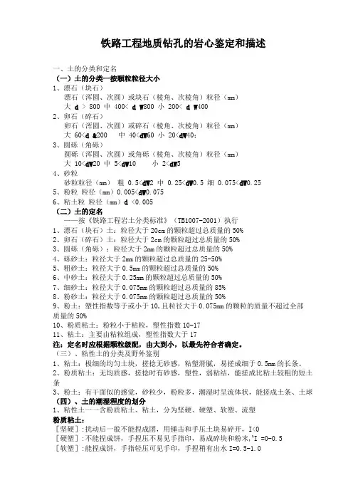岩芯鉴定描述