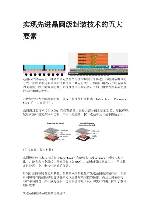 实现先进晶圆级封装技术的五大要素