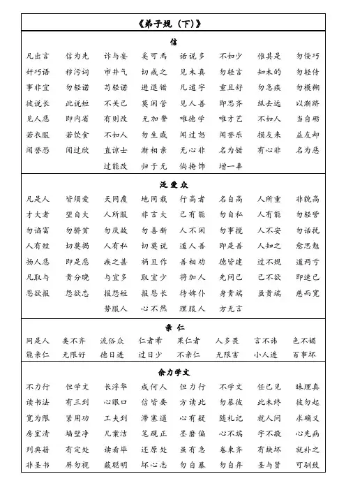 古诗弟子规(下)