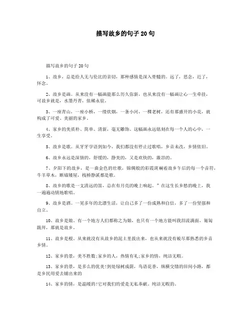 描写故乡的句子20句