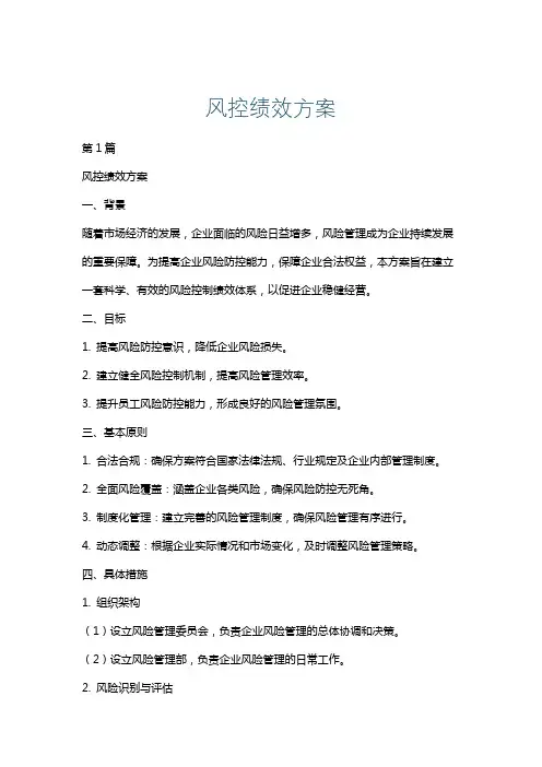 风控绩效方案