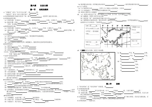 七年级地理下册 《认识大洲》基础知识汇总