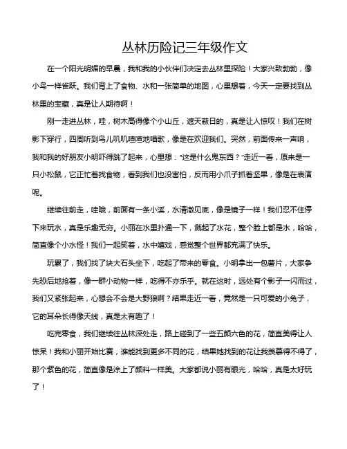 丛林历险记三年级作文