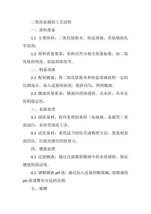 二氧化钛镀铂工艺流程