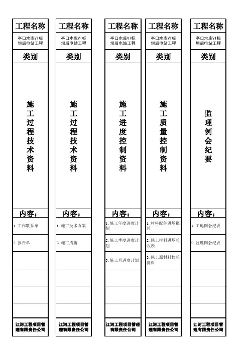档案盒封面范本