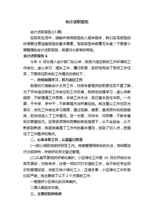 会计述职报告