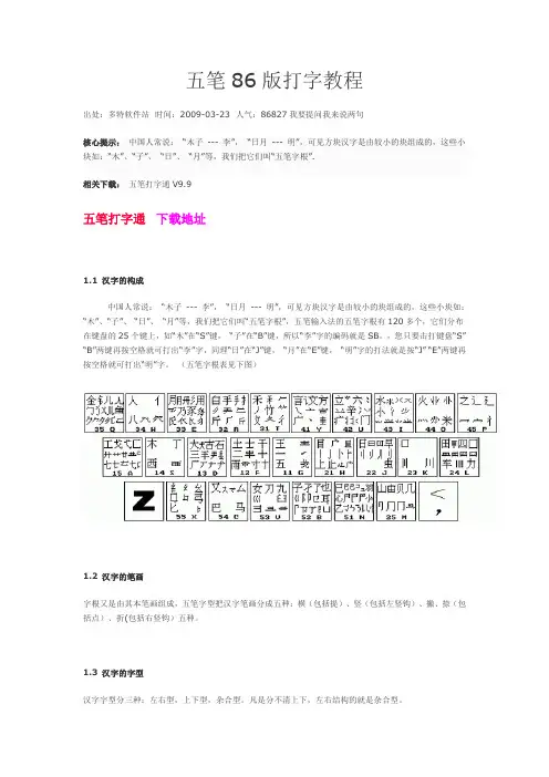 五笔86版打字教程
