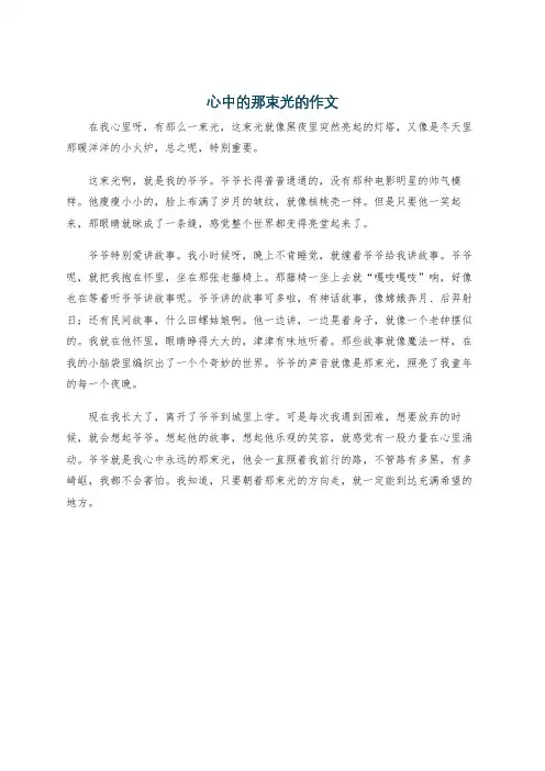 心中的那束光的作文