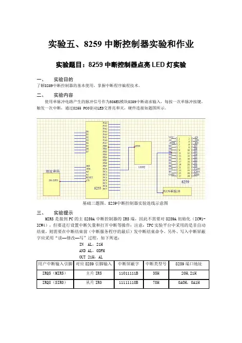 8259中断控制器实验