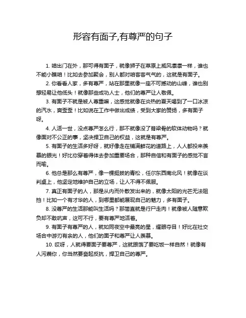 形容有面子,有尊严的句子