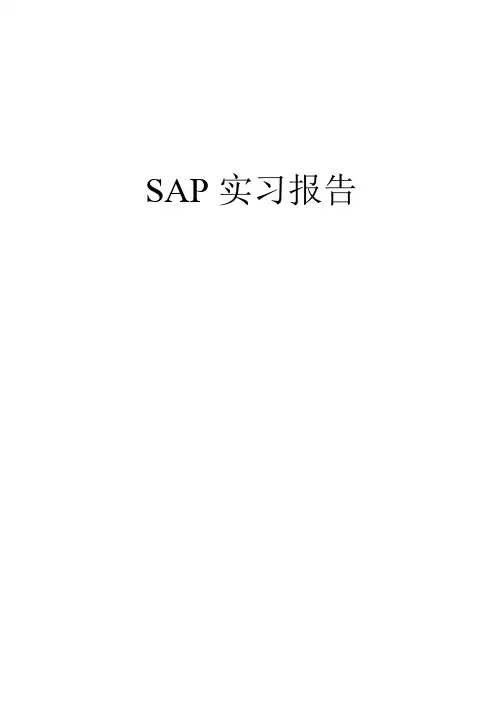 SAP实验报告(ERP实习)