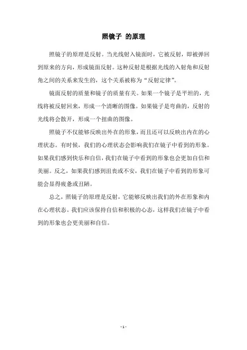 照镜子 的原理