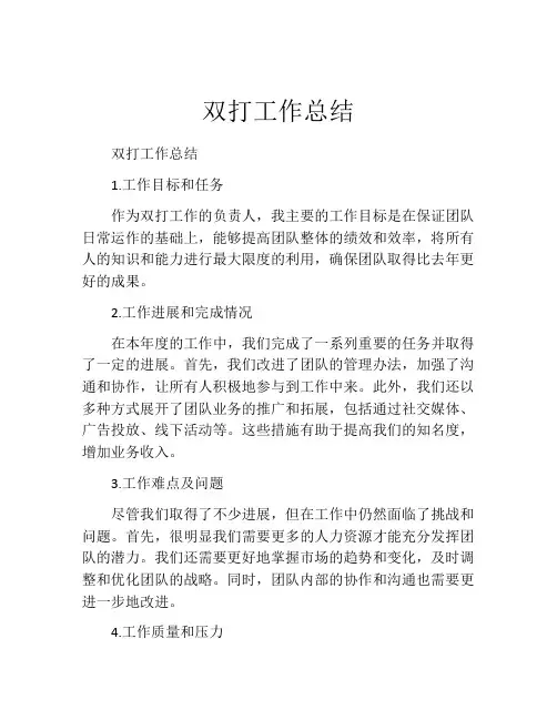 双打工作总结