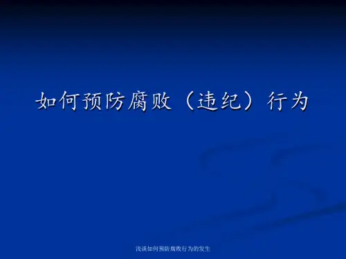 浅谈如何预防腐败行为的发生 ppt课件