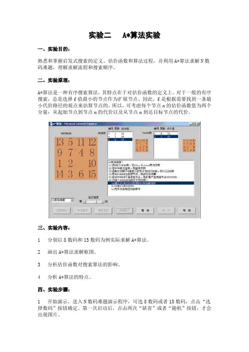 人工智能实验  实验三 A算法实验