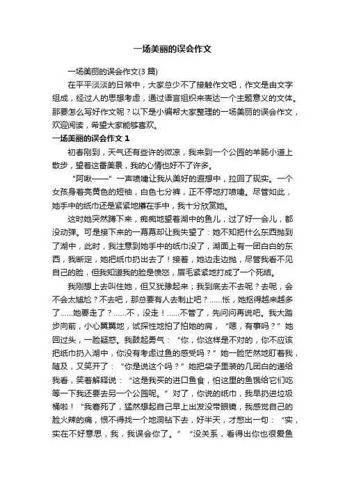 一场美丽的误会作文（3篇）