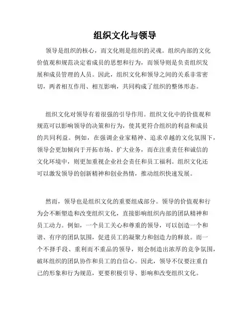 组织文化与领导