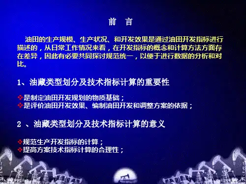 开发水平分类及主要生产技术指标计算课件