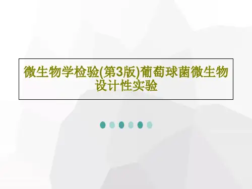 微生物学检验(第3版)葡萄球菌微生物设计性实验共42页