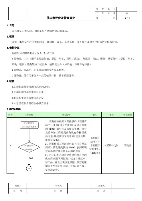 供应商评价管理规定