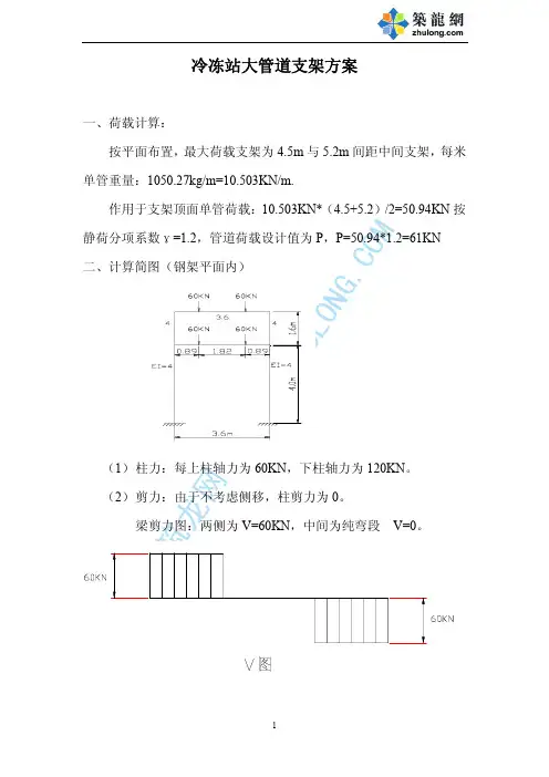 冷冻站大管道支架方案及荷载计算