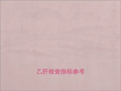 乙肝检查指标参考PPT课件