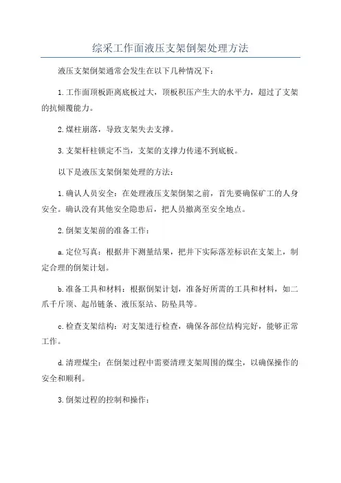 综采工作面液压支架倒架处理方法