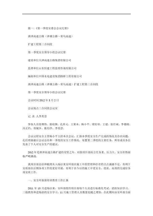 安委会会议纪要范文