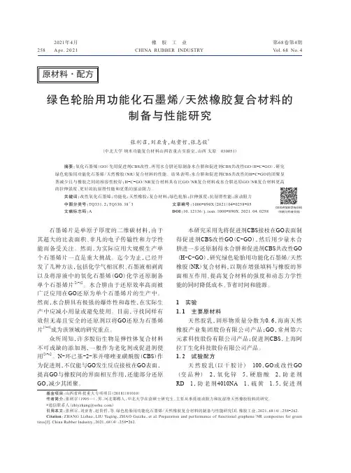 绿色轮胎用功能化石墨烯天然橡胶复合材料的制备与性能研究