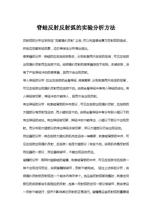 脊蛙反射反射弧的实验分析方法
