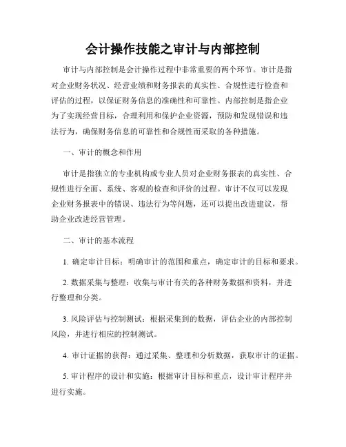 会计操作技能之审计与内部控制