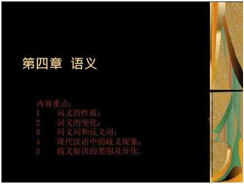 汉语通论 第四章语义