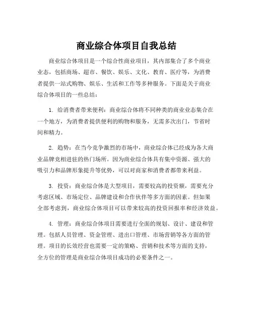 商业综合体项目自我总结