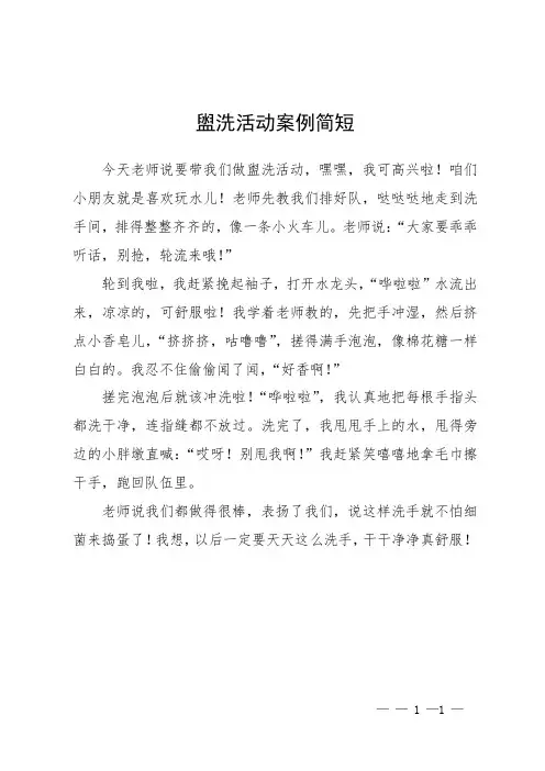 盥洗活动案例简短