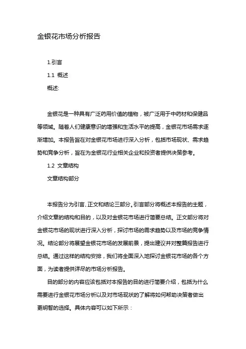 金银花市场分析报告