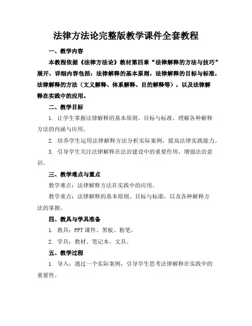 法律方法论完整版教学课件全套教程