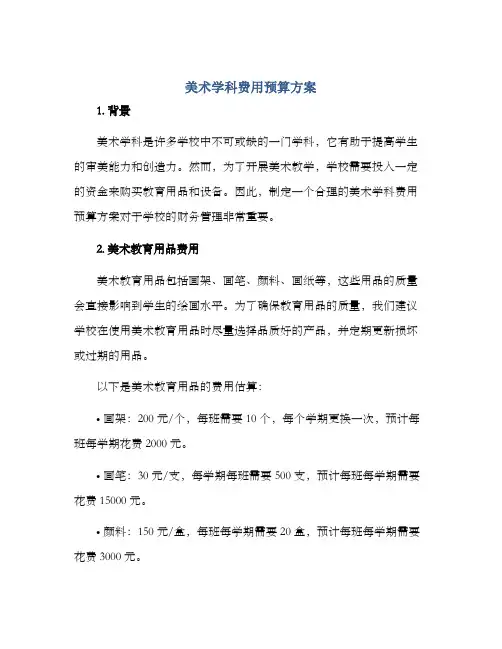 美术学科费用预算方案