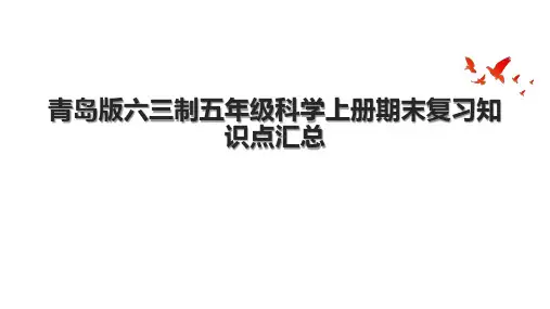 青岛版六三制五年级科学上册期末复习知识点汇总