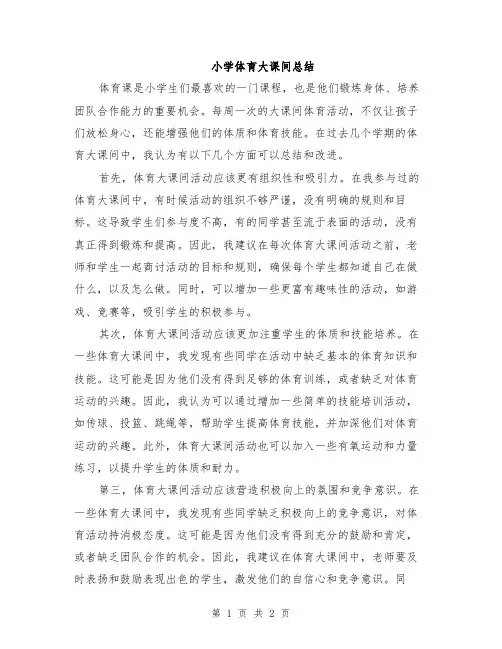 小学体育大课间总结