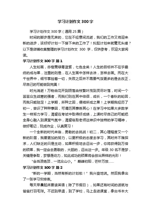 学习计划作文300字