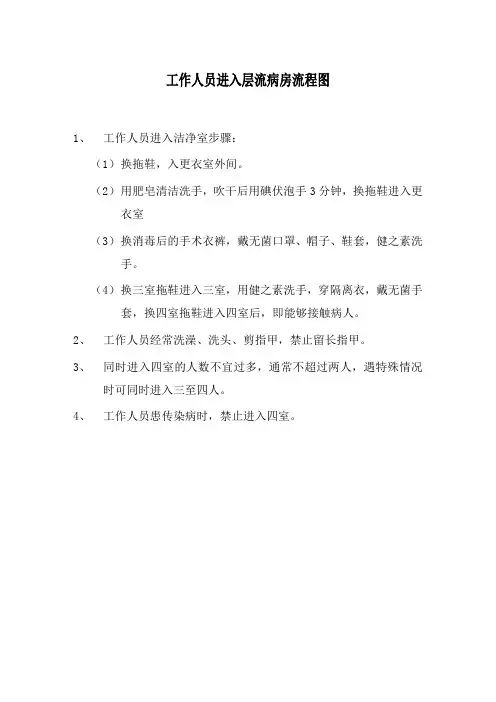 工作人员进入层流病房流程图