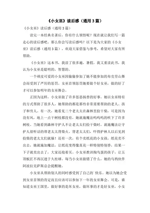《小女巫》读后感(通用3篇)