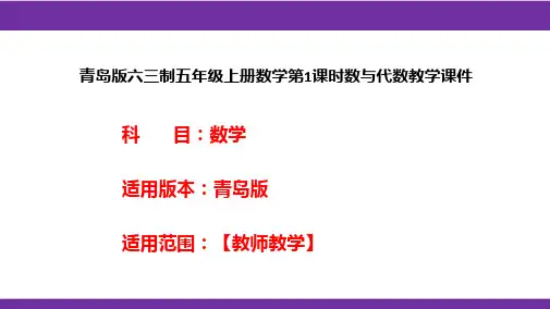 青岛版六三制五年级上册数学第1课时数与代数教学课件