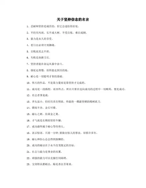 关于坚持信念的名言