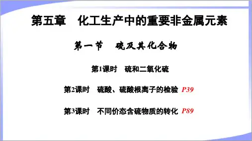 人教版新教材高中化学必修第二册第5章化工生产中的重要非金属元素第1节硫及其化合物 教学课件
