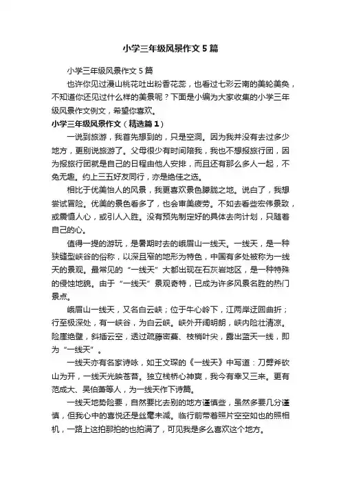 小学三年级风景作文5篇